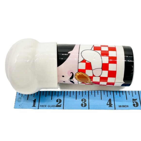 Vintage Chef Ceramic Salt and Pepper Shaker Set With Red Checkered Design - Picture 5 of 8